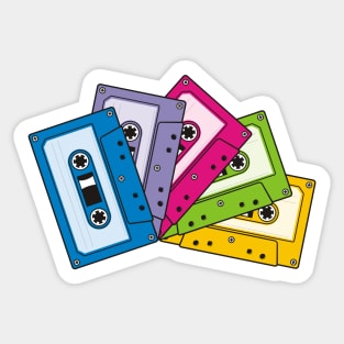 Colorful Audio Tapes Sticker